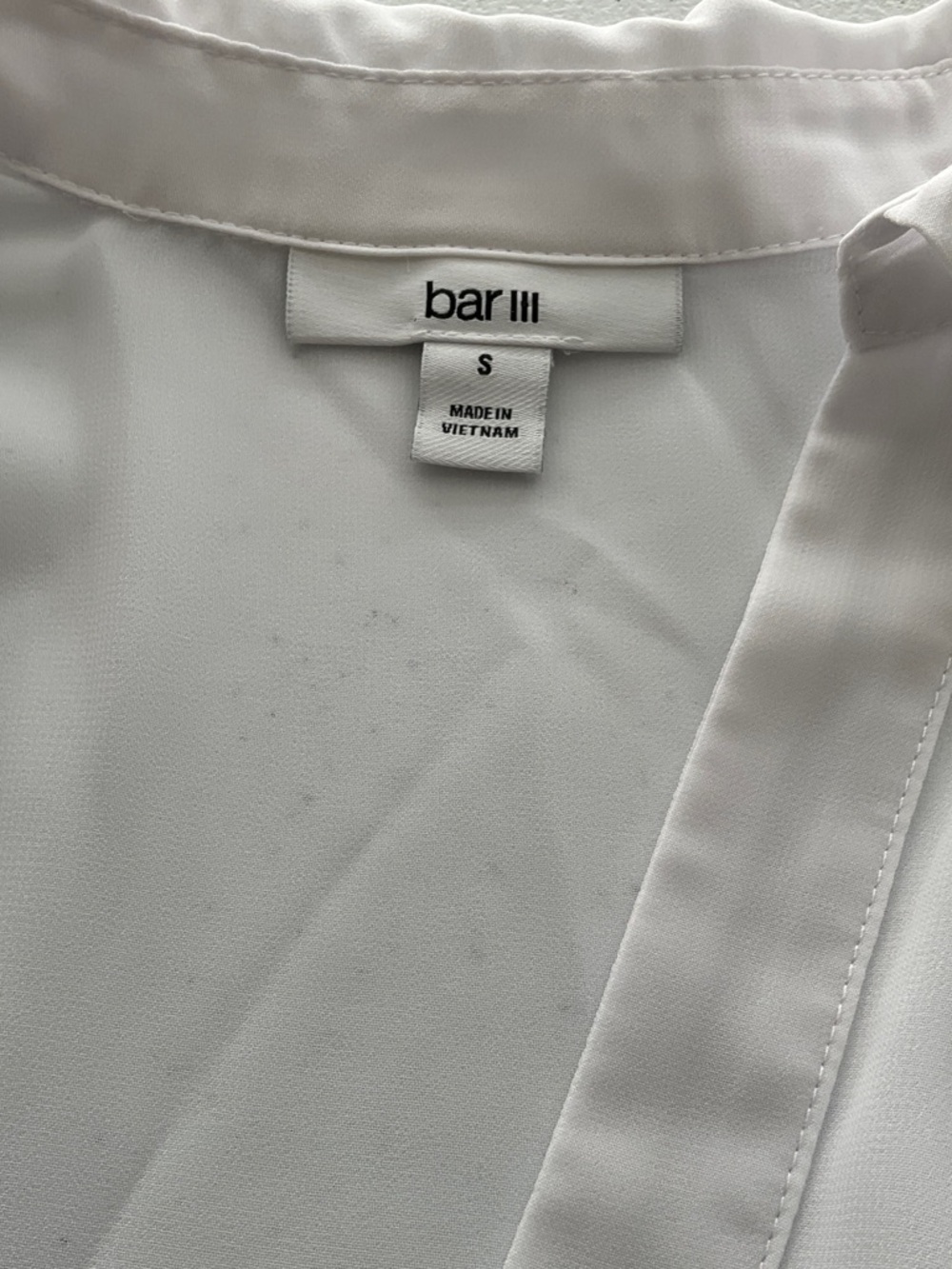 Bar III White Semi-Sheer Blouse - Picture 3 of 4